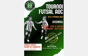 Tournoi Futsal les 10 et 11 février 2024