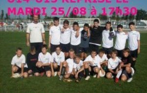 DATE DE REPRISE POUR LES U14 et U15( ex -13 ans)